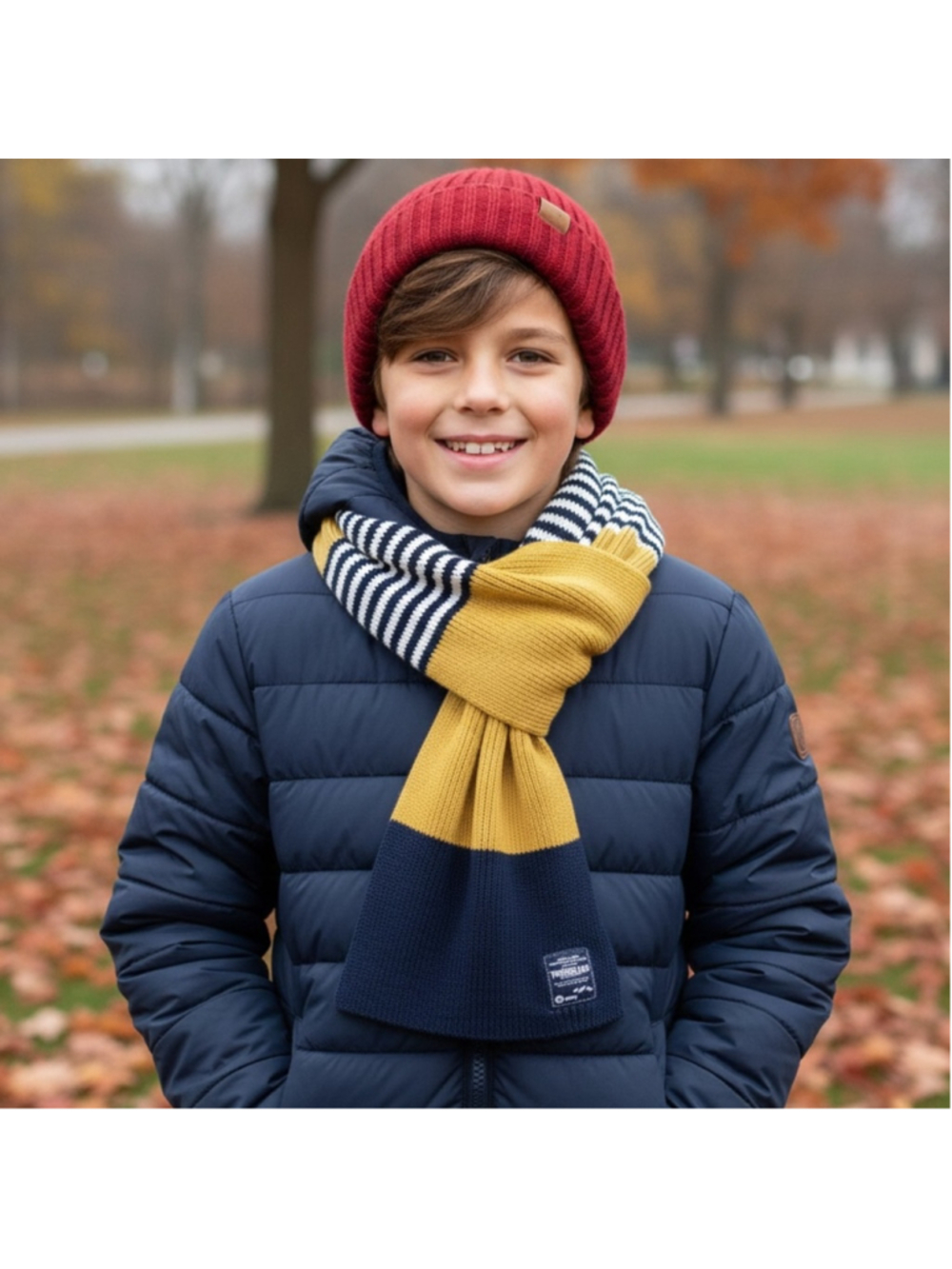Timberland Kids 100% Cotton Mixed Media Scarf Size T1 ( Kids 2-5yr)